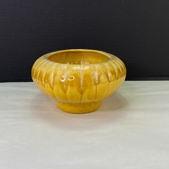 Vintage Jenkins Ceramics Yellow Drip Oval Pottery Planter Bowl - Picture 2 of 9